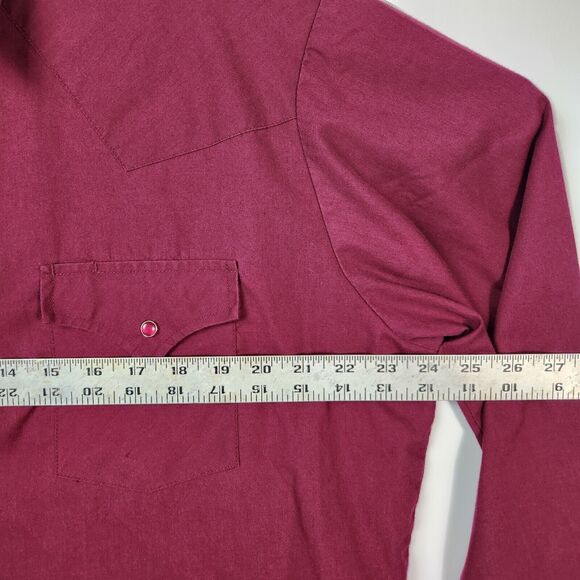 Southwestern Button Down Mens Sz L Brush Popper Pearl‎ Snap Western Cowboy Chore - Picture 11 of 12